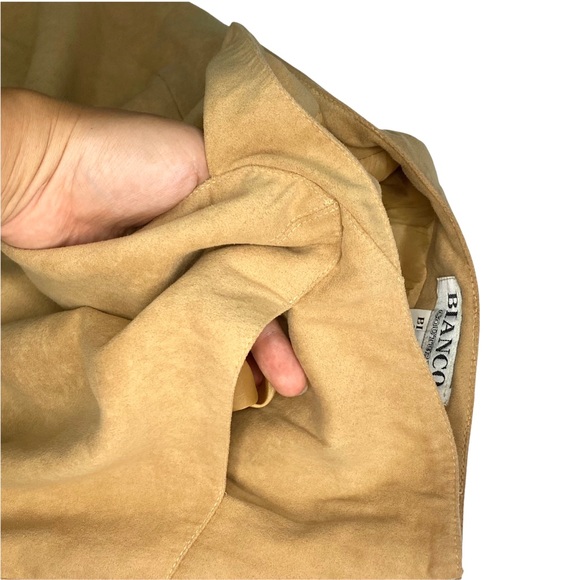 Bianco Couture Faux Suede Women’s 9 Soft Skirt Connecting Front Pockets Zipper - Picture 7 of 12